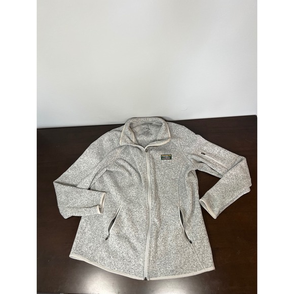 L.L. Bean Jackets & Blazers - LL Bean Sweater Fleece Full Zip Jacket Gray Heather Womens Large